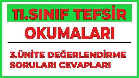 12 sınıf tefsir okumaları kitabı cevapları